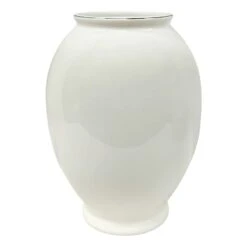 10.8IN WHITE CERAMIC VASE