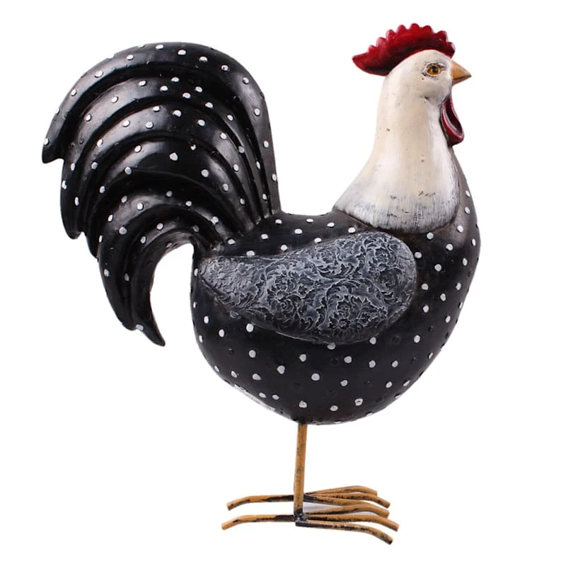 11in. Resin Rooster With Dots 3 11in. Resin Rooster With Dots