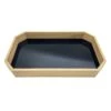 14In Black Glass And Wood Tray -Best Decoration Store 14in black glass and wood tray