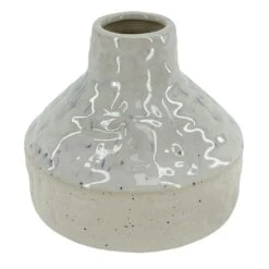 4.5in White And Blue Speckeled Vase