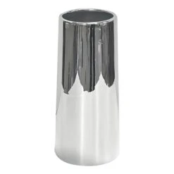 8In Shiny Silver Ceramic Vase