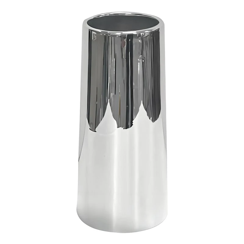 8In Shiny Silver Ceramic Vase 3 8In Shiny Silver Ceramic Vase