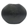 Black Carved Faux Wood Vase, 9"