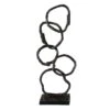 Black Metal Organic Rings Sculpture, 19" -Best Decoration Store black metal organic rings sculpture 19