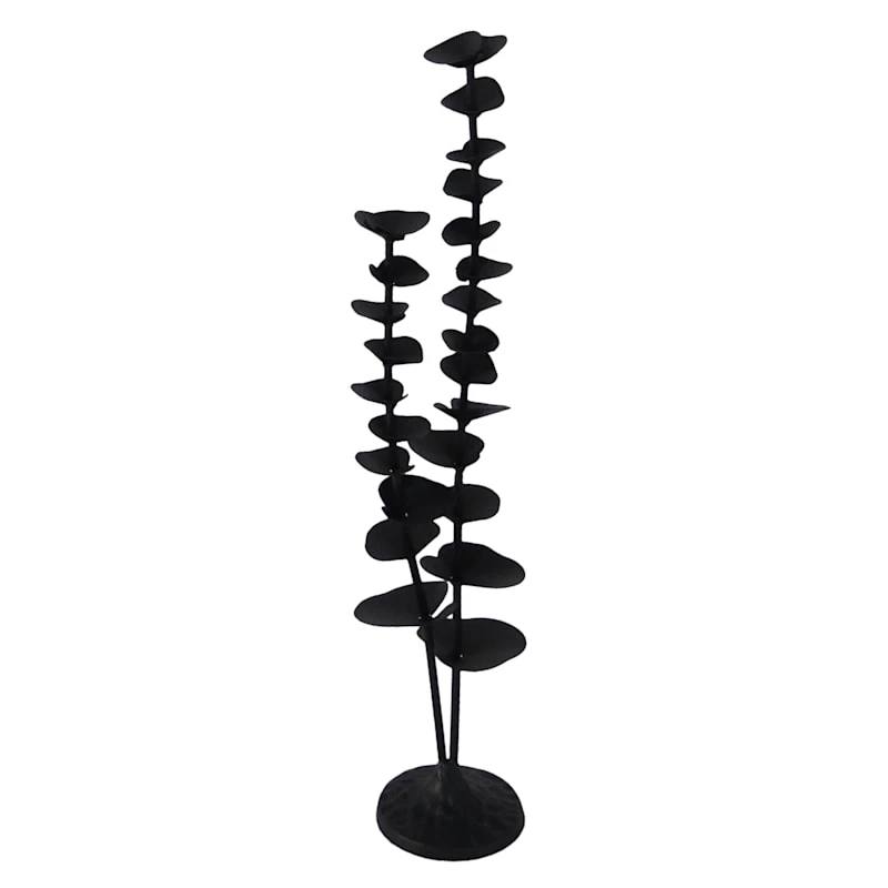 Black Metal Plant Sculpture, 16" 3 Black Metal Plant Sculpture, 16"