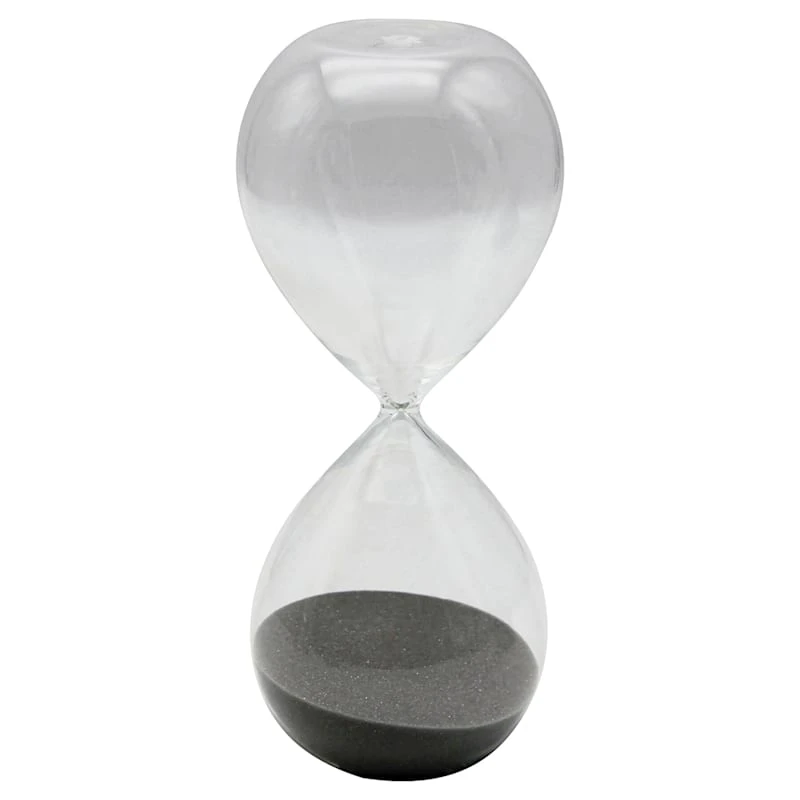 Black Sand Hourglass, 8" 3 Black Sand Hourglass, 8"