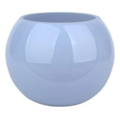 Blue Milk Glass Vase, 5""
