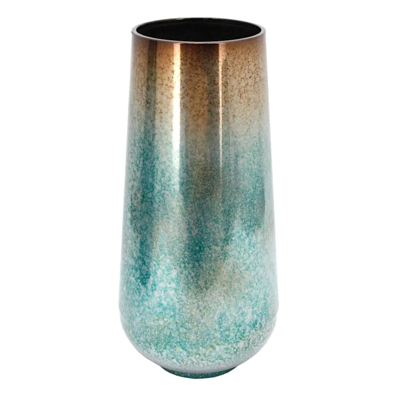 Blue Ombre Metal Vase, 18" 3 Blue Ombre Metal Vase, 18"