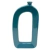 Blue Open Ceramic Vase, 14"