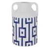 Blue & White Ceramic Vase, 9"