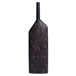 Brown Leaf Patterned Vase, 27"