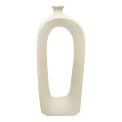 Crosby St Grey Open Vase Ceramic Vase, 14"