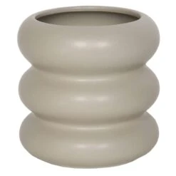 Crosby St Grey Ribbed Ceramic Vase, 5"