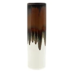 Crosby St White & Brown Ceramic Vase, 14"
