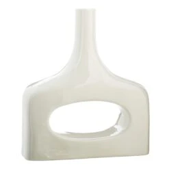 Crosby St White Open Ceramic Vase, 9.5"