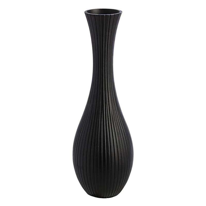 Found & Fable Black Wooden Vase, 18" 3 Found & Fable Black Wooden Vase, 18"