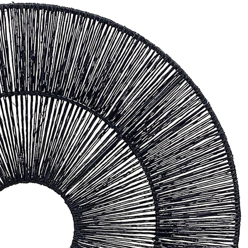 Found & Fable Round Black Jute Decor, 22" 3 Found & Fable Round Black Jute Decor, 22" - Image 2