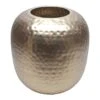 Gold Punched Metal Vase, 10"