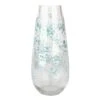Grace Mitchell Blue Floral Etched Clear Vase, 12"