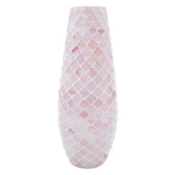 Grace Mitchell Pink Mosaic Glass Vase, 15"