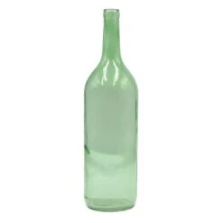 Green Recycled Glass Bottle Vase, 14"