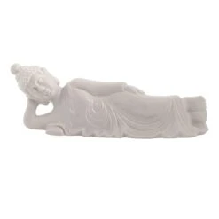 Grey Ceramic Sleeping Buddha, 5"