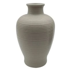 Grey Ceramic Vase, 8.5"