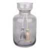 Grey Glass Vase With Tassels, 4" -Best Decoration Store grey glass vase with tassels 4