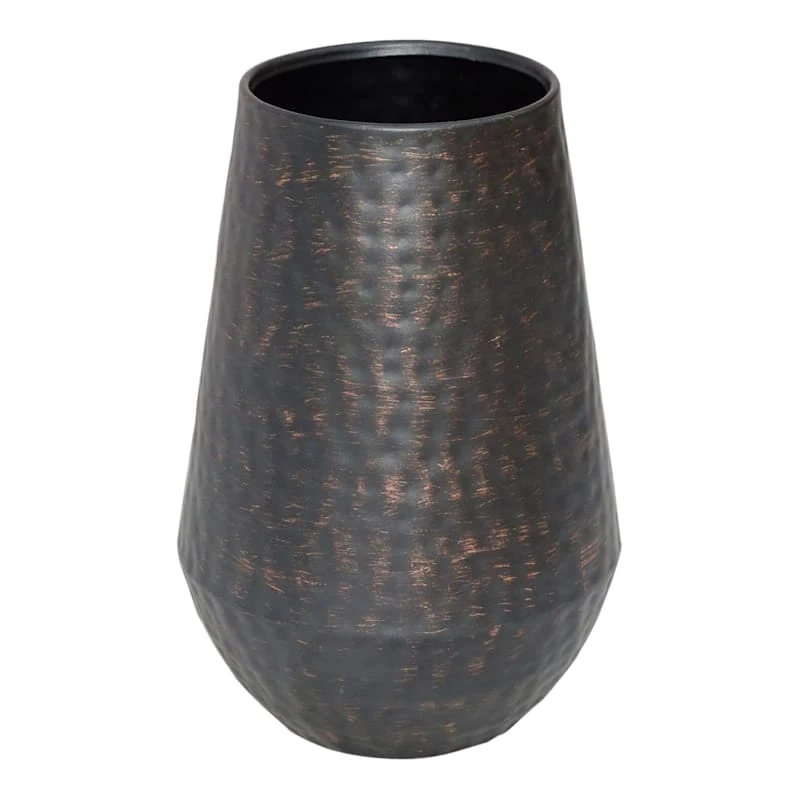 Hammered Iron Sheet Conical Vase, 9" 3 Hammered Iron Sheet Conical Vase, 9"