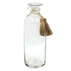 Honeybloom Clear Glass Tassel Vase, 10"