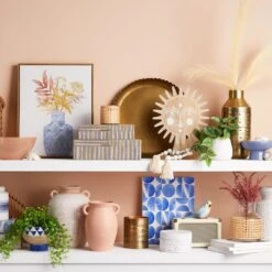 Honeybloom White Sanded Ceramic Vase, 5" -Best Decoration Store honeybloom white sanded ceramic vase 5 1