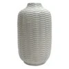Honeybloom White Textured Ceramic Vase, 7"