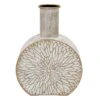 Ivory Floral Metal Vase, 14.5"