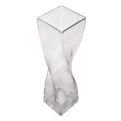 Laila Ali Clear Glass Twisted Pillar Vase, 16" -Best Decoration Store laila ali clear glass twisted pillar vase 16 1