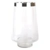 Laila Ali Clear Glass Vase With Silver Rim, 14"