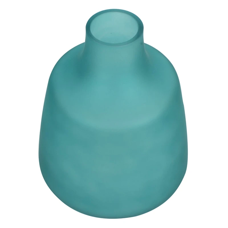 Laila Ali Matte Green Frosted Glass Vase, 7" 4 Laila Ali Matte Green Frosted Glass Vase, 7" - Image 2