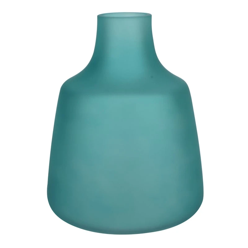 Laila Ali Matte Green Frosted Glass Vase, 7" 3 Laila Ali Matte Green Frosted Glass Vase, 7"