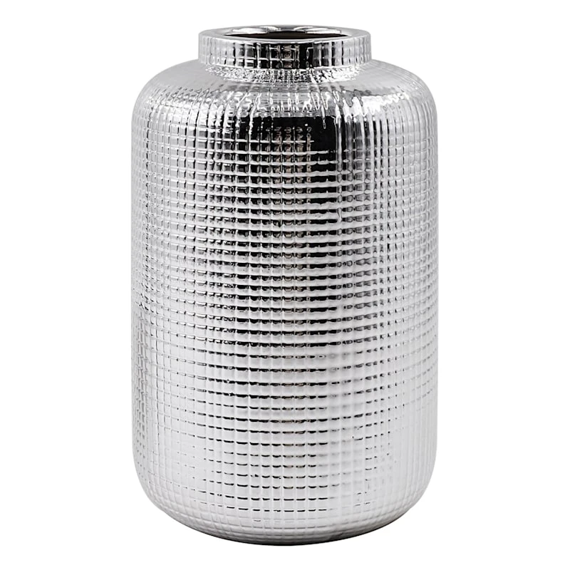 Laila Ali Silver Ceramic Vase, 9" 3 Laila Ali Silver Ceramic Vase, 9"