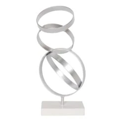Laila Ali Silver Metal Circle Decor, 15"