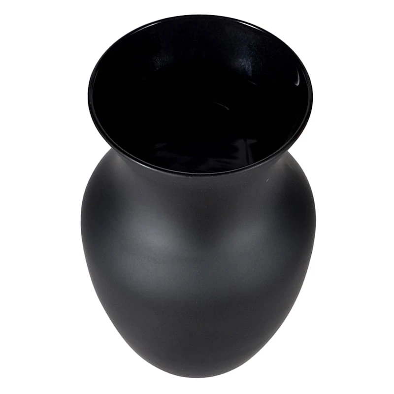 Matte Black Glass Vase, 8" 4 Matte Black Glass Vase, 8" - Image 2