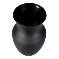 Matte Black Glass Vase, 9" -Best Decoration Store matte black glass vase 9 1