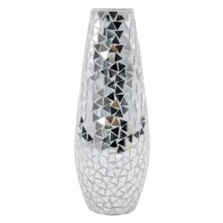 Metallic Mosaic Mirror Vase, 15"