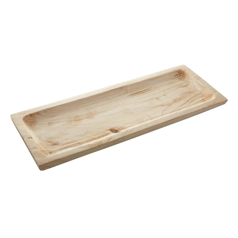 Natural Wood Tray, 24x9 3 Natural Wood Tray, 24x9
