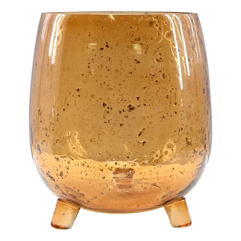 Orange Bubble Glass Vase, 8" 3 Orange Bubble Glass Vase, 8"