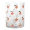 Peach Printed Clear Glass Vase, 6"