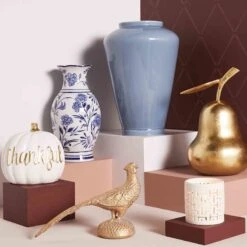 Providence Blue & White Floral Ceramic Vase, 12" -Best Decoration Store providence blue white floral ceramic vase 12 2