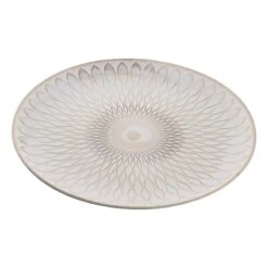 Best Decoration Store 11 Round Cream & Tan Patterned Decorative Tray, 17"