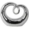 Silver Ceramic Heart Sculpture, 6.5" -Best Decoration Store silver ceramic heart sculpture 6.5