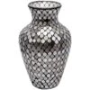Silver Mosaic Glass Vase, 10"