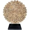 Sliced Wood Disk Sculpture With Black Base, 24" -Best Decoration Store sliced wood disk sculpture with black base 24